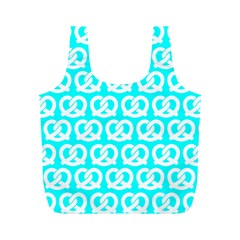 Aqua Pretzel Illustrations Pattern Full Print Recycle Bag (m) by GardenOfOphir