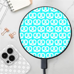 Aqua Pretzel Illustrations Pattern Wireless Fast Charger(black) by GardenOfOphir