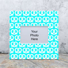 Aqua Pretzel Illustrations Pattern White Box Photo Frame 4  X 6 