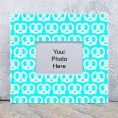 Aqua Pretzel Illustrations Pattern White Wall Photo Frame 5  X 7 