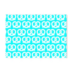 Aqua Pretzel Illustrations Pattern Crystal Sticker (a4)