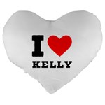 I love Kelly  Large 19  Premium Heart Shape Cushions Back