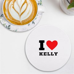 I Love Kelly  Uv Print Round Tile Coaster by ilovewhateva