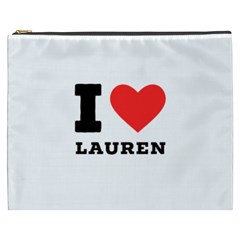 I Love Lauren Cosmetic Bag (xxxl) by ilovewhateva