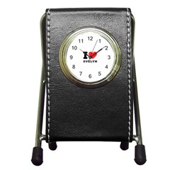 I Love Evelyn Pen Holder Desk Clock by ilovewhateva