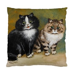 Louis Wain Green Eyes Satiny Throw Pillow Cover