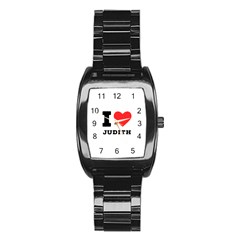 I Love Judith Stainless Steel Barrel Watch by ilovewhateva