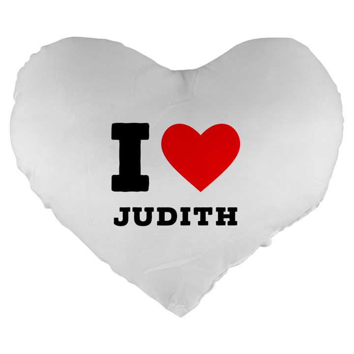 I love judith Large 19  Premium Flano Heart Shape Cushions