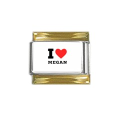 I Love Megan Gold Trim Italian Charm (9mm) by ilovewhateva