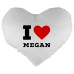 I love megan Large 19  Premium Heart Shape Cushions Back