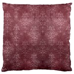 Burgundy Damask Plush Throw Pillow Cover Front