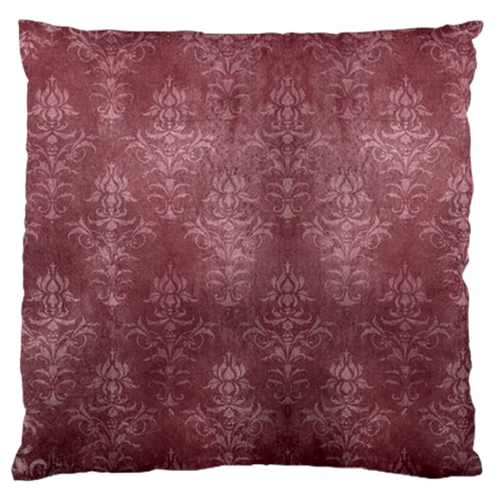 Burgundy Damask Plush Throw Pillow Cover