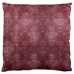 Burgundy Damask Plush Throw Pillow Cover Back