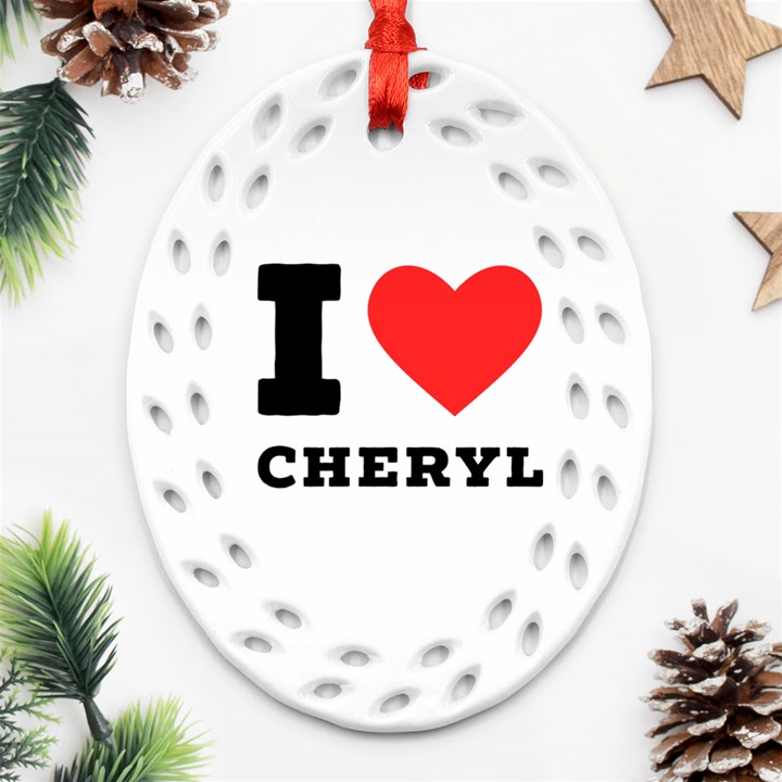 I love cheryl Oval Filigree Ornament (Two Sides)