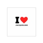 I love jacqueline Satin Bandana Scarf 22  x 22  Front