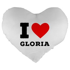 I Love Gloria  Large 19  Premium Flano Heart Shape Cushions by ilovewhateva