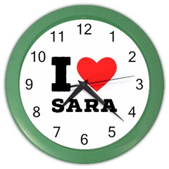 I Love Sara Color Wall Clock by ilovewhateva