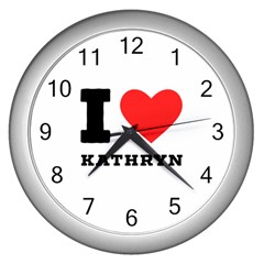 I love kathryn Wall Clock (Silver)