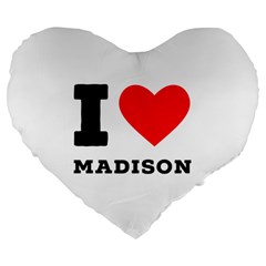 I love Madison  Large 19  Premium Flano Heart Shape Cushions