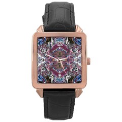 Blend Iv Rose Gold Leather Watch  by kaleidomarblingart