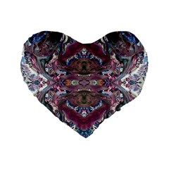 Blend Iv Standard 16  Premium Flano Heart Shape Cushions by kaleidomarblingart