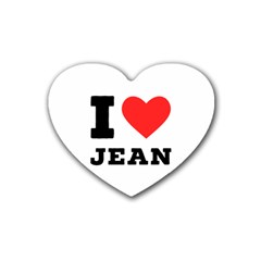 I Love Jean Rubber Coaster (heart) by ilovewhateva