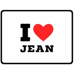 I Love Jean Fleece Blanket (large) by ilovewhateva