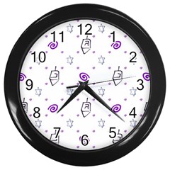 Background Hexagram Spiral Wall Clock (black) by Semog4