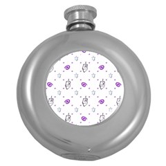 Background Hexagram Spiral Round Hip Flask (5 Oz) by Semog4