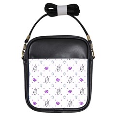 Background Hexagram Spiral Girls Sling Bag