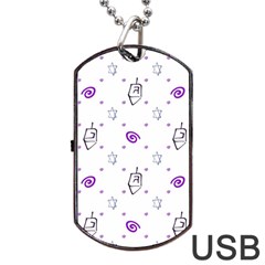 Background Hexagram Spiral Dog Tag Usb Flash (two Sides) by Semog4