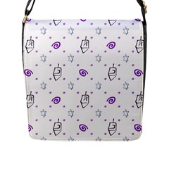 Background Hexagram Spiral Flap Closure Messenger Bag (l)