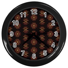 Pattern Floral Texture Icons Wall Clock (black) by Semog4