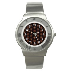 Pattern Floral Texture Icons Stainless Steel Watch