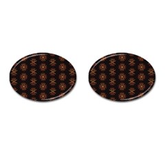 Pattern Floral Texture Icons Cufflinks (oval)