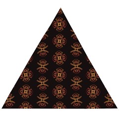 Pattern Floral Texture Icons Wooden Puzzle Triangle