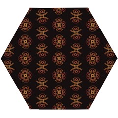 Pattern Floral Texture Icons Wooden Puzzle Hexagon