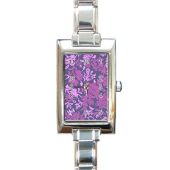 Background Pattern Flower Texture Rectangle Italian Charm Watch by Semog4