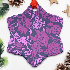 Background Pattern Flower Texture Snowflake Ornament (two Sides)