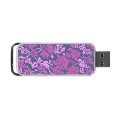 Background Pattern Flower Texture Portable Usb Flash (one Side)