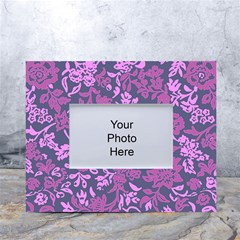 Background Pattern Flower Texture White Tabletop Photo Frame 4 x6 