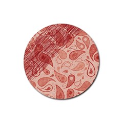 Tribal Background Pattern Texture Design Rubber Coaster (round) by Semog4