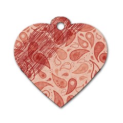 Tribal Background Pattern Texture Design Dog Tag Heart (one Side) by Semog4