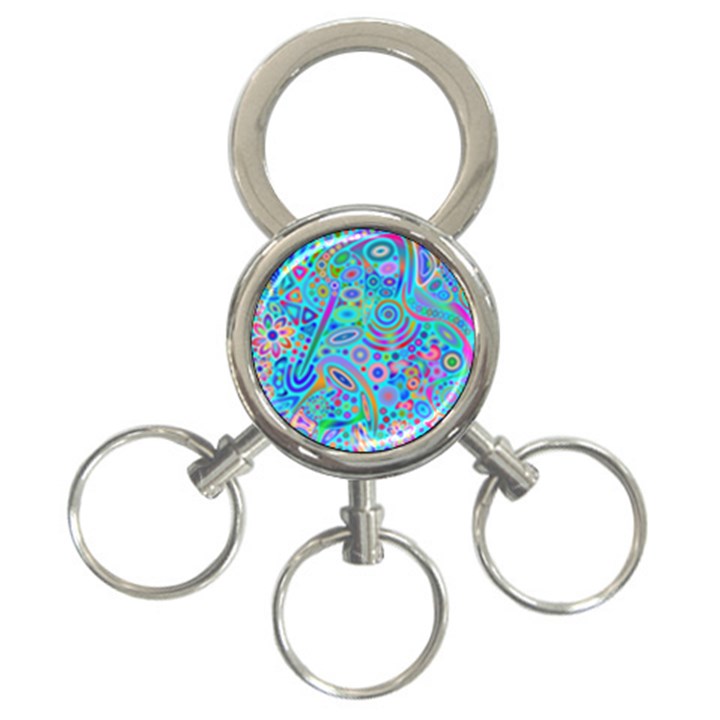 Tribal Pattern Pattern 3-Ring Key Chain