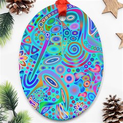 Tribal Pattern Pattern Oval Ornament (two Sides)