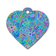 Tribal Pattern Pattern Dog Tag Heart (one Side)