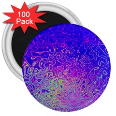 Psychedelic Retrovintage Colorful 3  Magnets (100 Pack) by Semog4