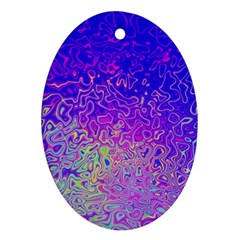 Psychedelic Retrovintage Colorful Oval Ornament (two Sides) by Semog4