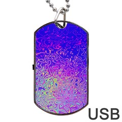 Psychedelic Retrovintage Colorful Dog Tag Usb Flash (two Sides) by Semog4