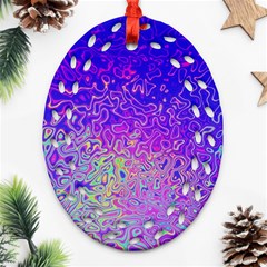 Psychedelic Retrovintage Colorful Ornament (oval Filigree)